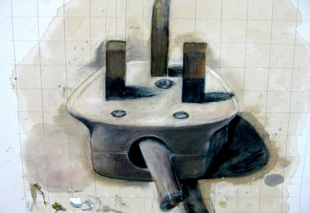 painting of a power plug
